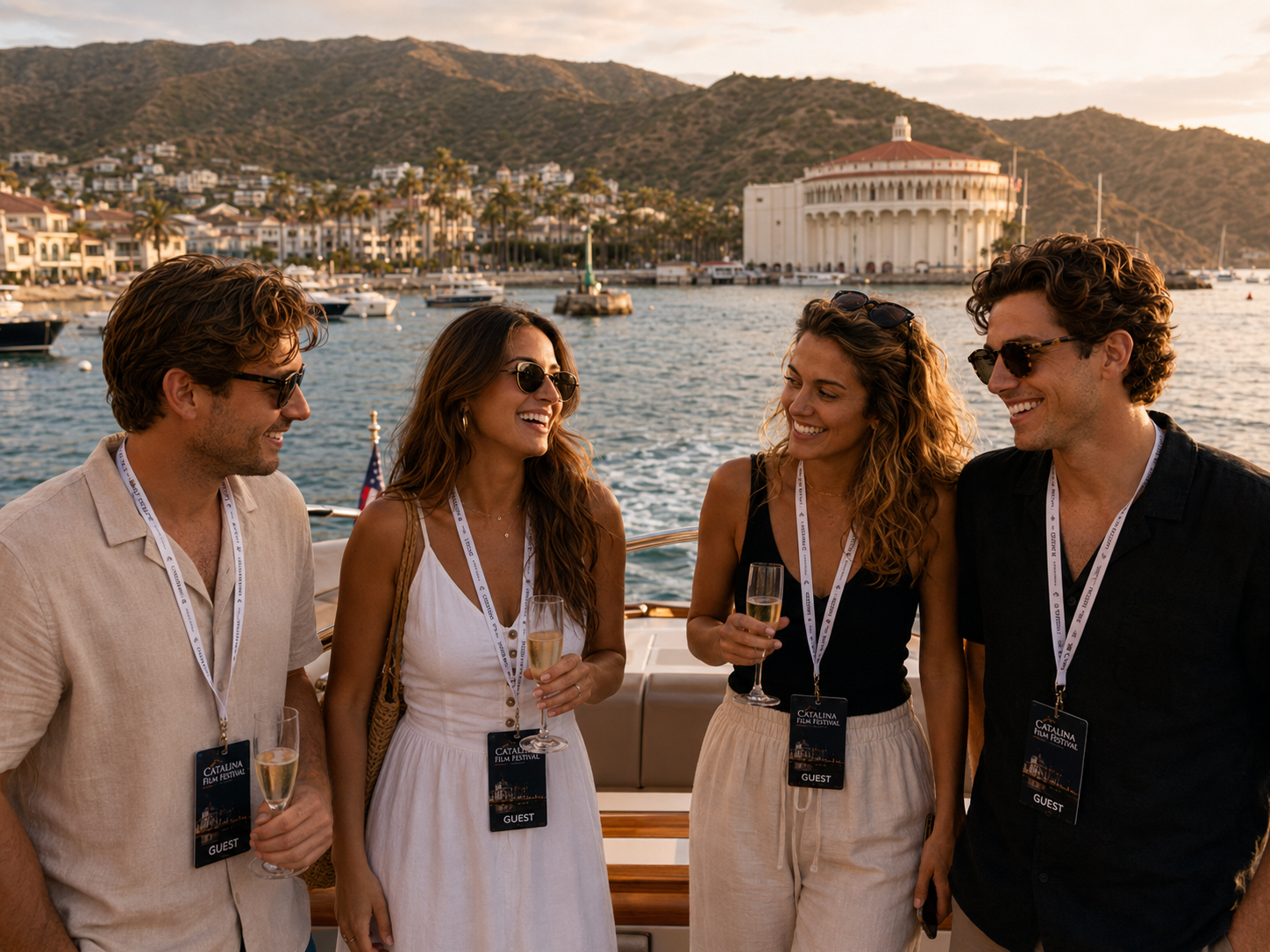 Guests on a yacht at the Catalina Film Festival